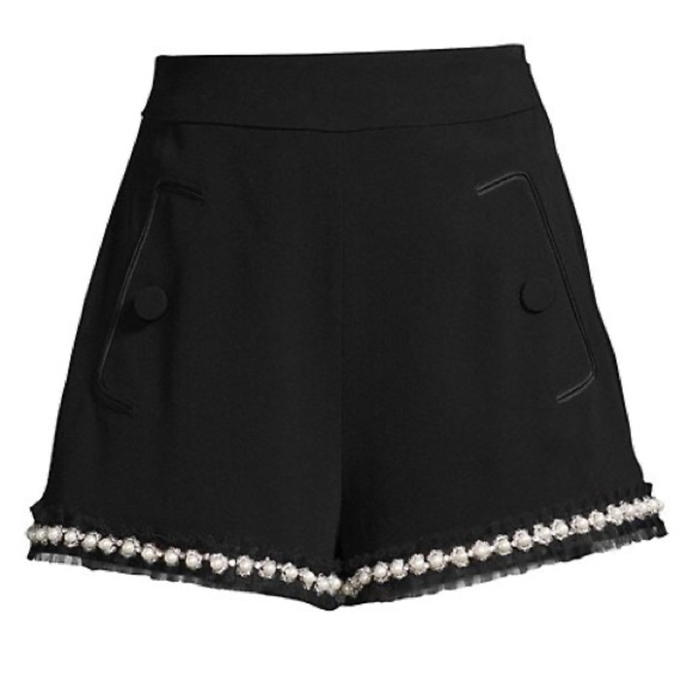 Kendrick Imitation Pearl-Trim A-Line Shorts